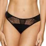 Semi Sheer Bikini Panty Gorteks Pamela Black - Alluring Low Rise Lace Panty - Image 9