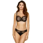 Semi Sheer Bikini Panty Gorteks Pamela Black - Alluring Low Rise Lace Panty - Image 10