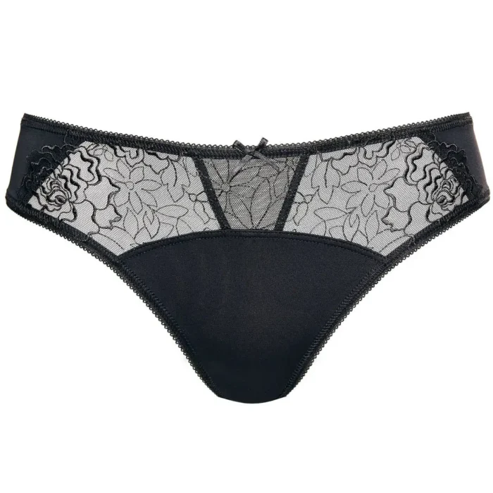 Semi Sheer Bikini Panty Gorteks Pamela Black - Alluring Low Rise Lace Panty - Image 14