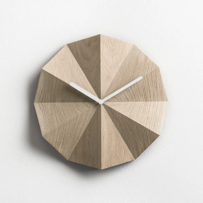 Delta Clock Oak - Sundial-Inspired Wall Clock | Silent Operation & Sophisticated Design - Image 8