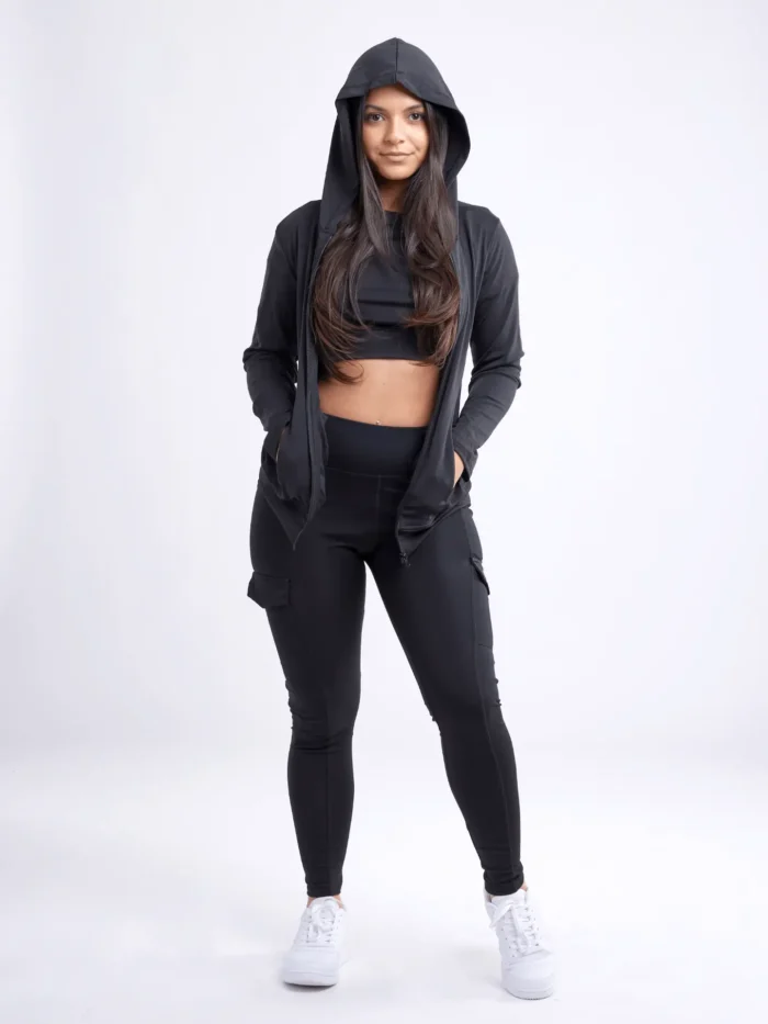 Athletic Fitted Zip-Up Hoodie Jacket with Pockets - Ultimate Comfort and Style - Image 1