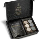 Whiskey Stones & Kentucky Bourbon Barrel Aged Coffee Tasting Gift Set - Premium Granite Chilling Stones & Gourmet Coffee for Whiskey & Coffee Enthusiasts