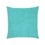 Luxurious Soft Rib Turquoise Cushion Cover - 45x45 cm Elegant Double-Sided Design
