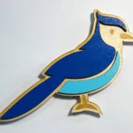 Blue Jay 3D Wood Magnet - Laser Etched Baltic Birch with Vibrant Colored Pieces