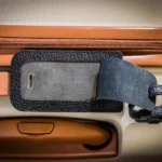 Premium Bag Tag - Genuine Pebble Leather, Include Info Card