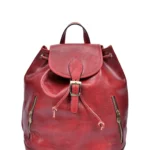 Anna Luchini SS23 Luxury Red Leather Backpack - Stylish & Durable | AL 3053 Rosso