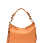 Anna Luchini Cognac Handbag 100% Cow Leather, Stylish Tassel Detail, Multiple Pockets, Adjustable Strap