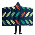 Abstract Leaf Pattern Hooded Blanket - Ultra Soft & Cozy | Perfect for Lounging & Snuggling