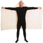 Abstract Leaf Pattern Hooded Blanket - Ultra Soft & Cozy | Perfect for Lounging & Snuggling - Image 5