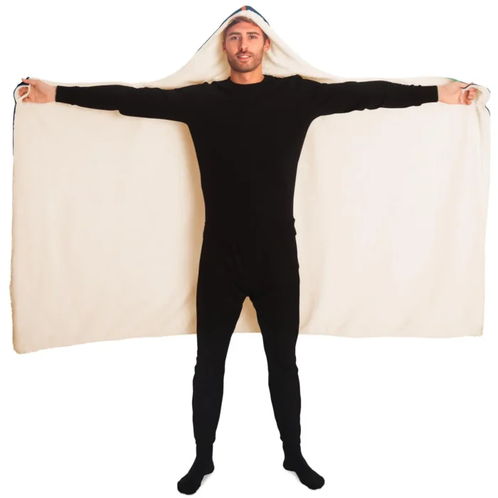 Abstract Leaf Pattern Hooded Blanket - Ultra Soft & Cozy | Perfect for Lounging & Snuggling - Image 5