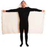 Abstract Leaf Pattern Hooded Blanket - Ultra Soft & Cozy | Perfect for Lounging & Snuggling - Image 6
