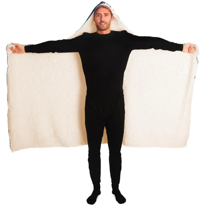 Abstract Leaf Pattern Hooded Blanket - Ultra Soft & Cozy | Perfect for Lounging & Snuggling - Image 6