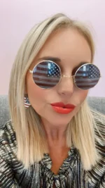 American Flag Round Shaped Sunglasses - Stylish Patriotic Eyewear - Image 2