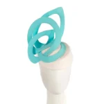 Elegant White & Aqua Pillbox Fascinator - Bespoke Design by Fillies Collection | Perfect for Weddings & Race Days