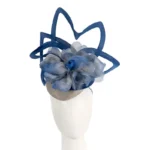 Elegant Bespoke Silver and Blue Fascinator by Fillies Collection | Handcrafted in Australia | Perfect for Weddings & Special Occasions