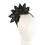 Elegant Black Laser Cut Maple Leaf Fascinator Headband | Australian Made | Any Season Luxury