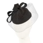 Elegant Black Pillbox Hat with Face Veil Timeless Accessory for Formal Occasions