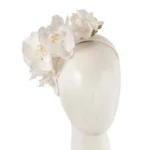 Bespoke White Orchid Flower Headband by Fillies Collection - Elegant, Realistic, Handcrafted in Australia