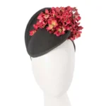 Elegant Black and Red Winter Racing Fascinator - Perfect for Autumn & Winter Events | Fillies Collection