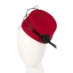 Elegant Bespoke Red Winter Racing Fascinator - Fillies Collection F675 | Perfect Headpiece for Winter Events
