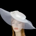 Bespoke White Wide Brim Boater Hat Handcrafted Perfection | Fillies Collection Melbourne