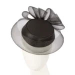 Elegant Black Pillbox Mother of the Bride Hat - Custom Made for Special Occasions