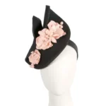 Elegant Black and Nude Winter Felt Fascinator with Orchid - Legendary Fillies Collection