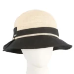 Black Straw Ladies Summer Beach Hat - Stylish Sun Protection for Travel & Outdoor Activities