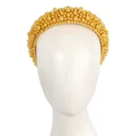 Elegant Yellow Pearl Fascinator Headband by Cupids Millinery Perfect for Racing Events & Special Occasions
