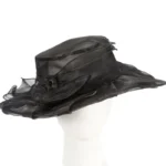 Elegant Black Organza Racing Hat - Perfect for Stylish Events