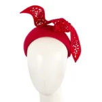 Bespoke Red Winter Racing Fascinator - Elegant Autumn Headpiece - Fillies Collection F695