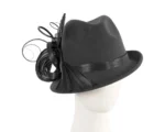 Elegant Black Winter Fashion Felt Fedora Hat - Fillies Collection F686 | Perfect for Special Occasions