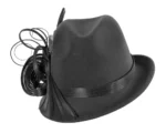 Elegant Black Winter Fashion Felt Fedora Hat - Fillies Collection F686 | Perfect for Special Occasions - Image 2