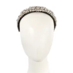 Stylish Black and White Crystal Headband by Cupids Millinery Sparkling Elegance for Any Occasion