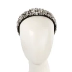 Elegant Black & White Crystal Headband by Cupids Millinery - Perfect for Racing Events & Special Occasions