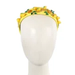 Elegant Yellow Fascinator Headband with Lemons & Flowers - Perfect for Racing Events | Cupids Millinery
