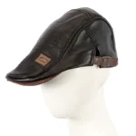 Black Leather Flat Cap by Max Alexander M134 - Stylish & Durable Faux Leather Cap