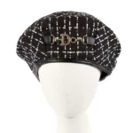 Max Alexander Stylish Black and White Winter Beret - Soft & Comfortable