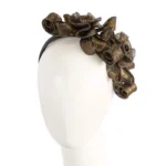 Elegant Black & Gold Curly Sinamay Fascinator by Max Alexander - Perfect for Spring Racing & Formal Events