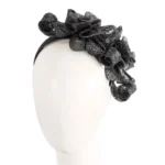 Elegant Black & Silver Curly Sinamay Fascinator by Max Alexander - Perfect for Spring Racing and Special Events