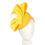 Elegant Yellow Pillbox Fascinator with PU Loops by Fillies Collection Perfect for Events & Races