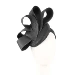 Elegant Black Pillbox Fascinator - Handmade in Australia | Fillies Collection S286