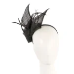 Elegant Black Sinamay Fascinator by Max Alexander The Perfect Accessory for Racing Events & Special Occasions