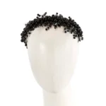 Elegant Black Pearl & Crystal Fascinator Headband by Cupids Millinery - Ideal for Special Occasions & Racing Events