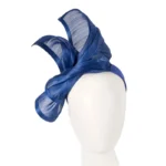 Handcrafted Royal Blue Silk Abaca Racing Fascinator by Fillies Collection - Elegant Spring Racing Headpiece