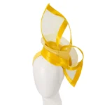 Yellow Edgy Racing Fascinator by Fillies Collection | Handcrafted Elegance for Special Occasions