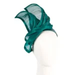 Bespoke Teal Silk Abaca Racing Fascinator - Handmade Millinery by Fillies Collection | Elegant Spring Racing Headpiece