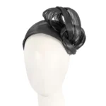 Elegant Black Retro Headband by Fillies Collection - Luxurious Silk Abaca, Handcrafted in Australia