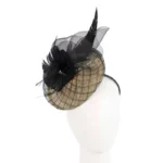 Stylish Yellow & Black Racing Fascinator - Perfect for Race Day Fashion | Cupids Millinery Melbourne