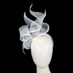 Elegant Bespoke White Racing Fascinator - Fillies Collection | Handcrafted in Australia